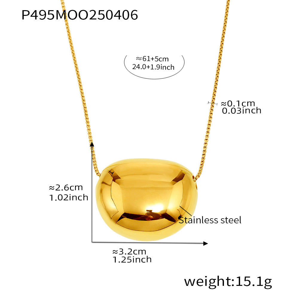 Minimalist Round Pendant Necklace – 18K Gold Stainless Steel Dainty Choker
