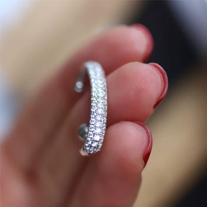 Sleep-Friendly Pavé C Ear Stud