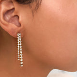 Asymmetric Crystal Long Tassel Earrings
