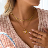 Pink Cat Eye Heart Pendant Necklace