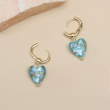 heart charm hoop earrings