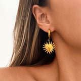 Gold & Silver Sun Heart Hoop Earrings