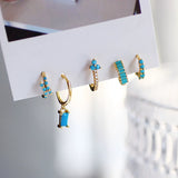 Blue Drop Mini Hoop 925 Sterling Silver