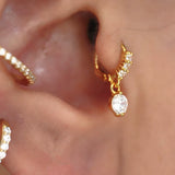 Mermaid Teardrop CZ Earrings 925 Sterling Silver