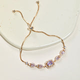 Midsummer Night’s Dream Purple Zircon Butterfly & Pearl Bracelet – Vintage-Inspired Sparkling Dreamy Design