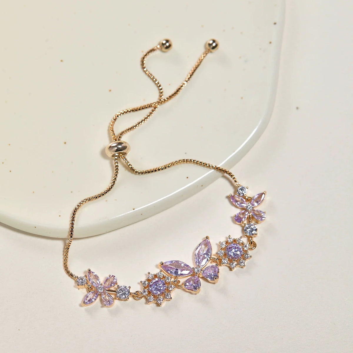 Midsummer Night’s Dream Purple Zircon Butterfly Bracelet