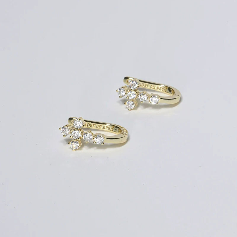 S925 Sterling Silver Moissanite Cross Stud Earrings