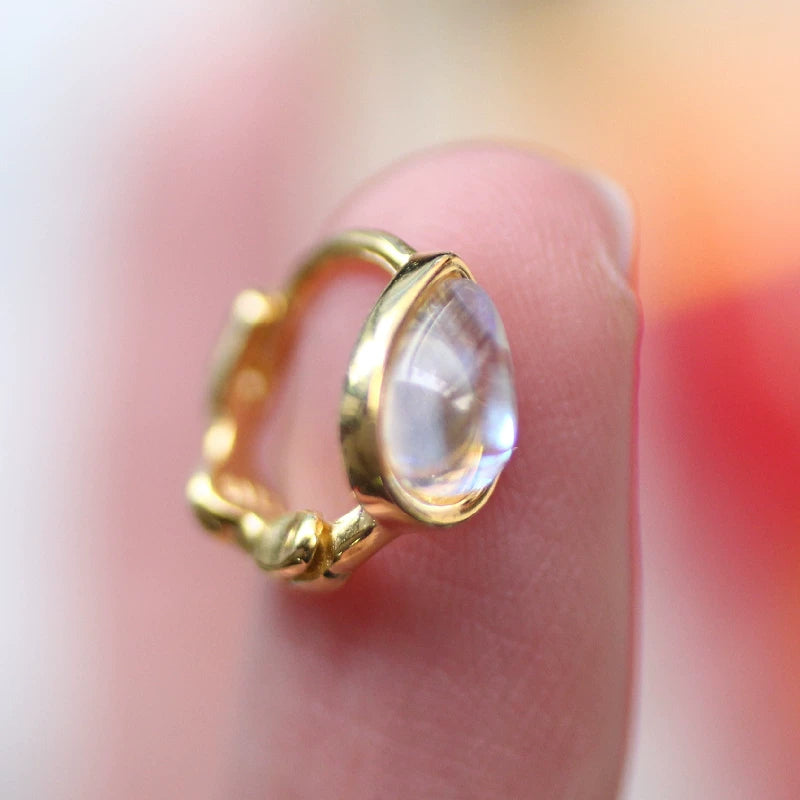 Mermaid Moon Teardrop Earring Sterling Silver