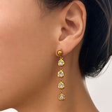 Round Cubic Zirconia Tassel Earrings