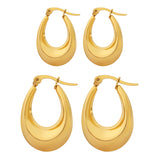 Trendy U-Shaped Hoop Earrings for Women – 18K Gold Plated Titanium Steel, Minimalist Waterproof Statement Jewelry