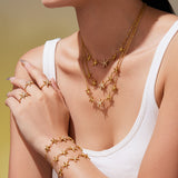 Starfish CZ Jewelry – 18K Gold-Plated Stainless Steel, Beach-Inspired Design