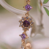 Original Purple Crystal Butterfly Bracelet – Vintage Inspired Dainty Zircon Jewelry, Unique Feminine Design