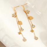 Star Moon Tassel Earrings