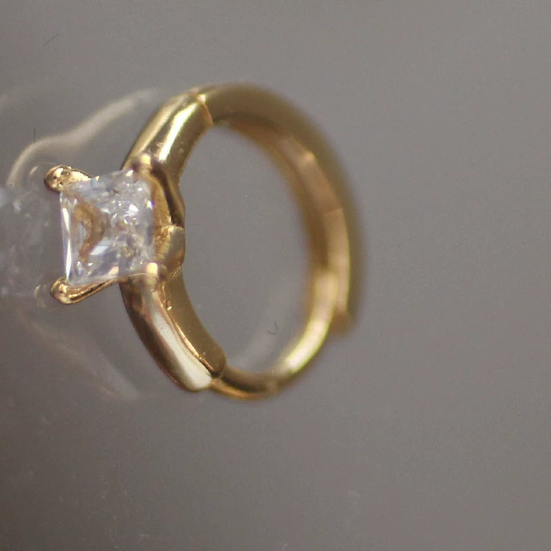 Heavy Square Statement Ear Earrings 925 Sterling Silver