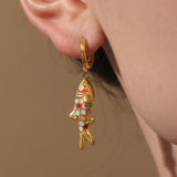 Enamel Koi Fish Pendant Necklace & Earrings