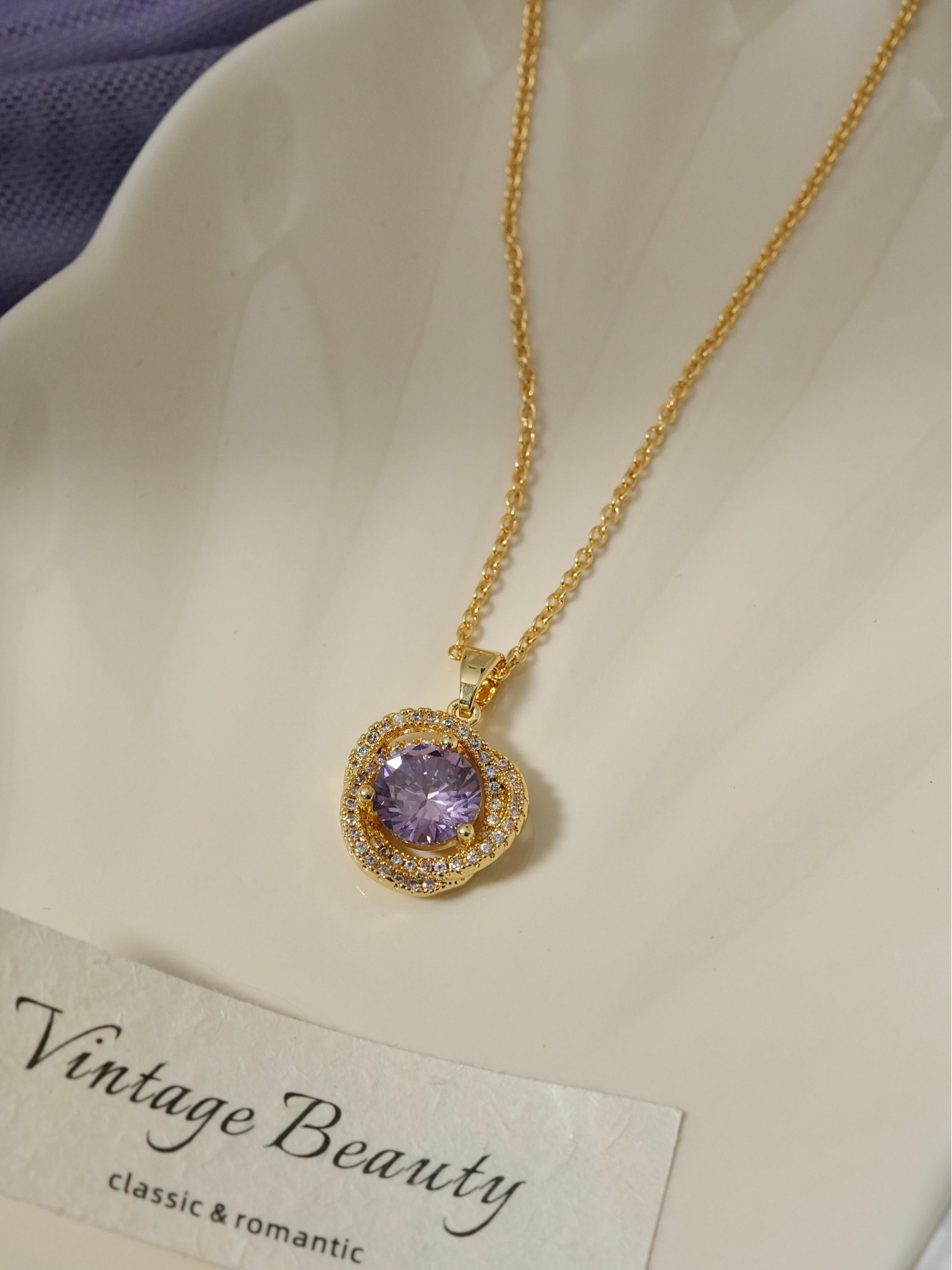 lavender crystal necklace