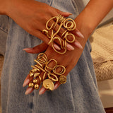 Minimalist Geometric Titanium Steel Ring for Women – Unique Designer Metal Statement Band, Modern Stainless Steel Jewelry