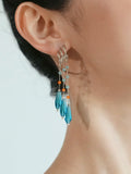 Original Blue Crystal Tassel Earrings