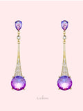 Violet Crystal Tassel Earrings