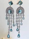 Silver Aquamarine Teardrop Earrings – Elegant Versatile Statement Jewelry