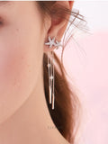 Silver Starfish Tassel Earrings