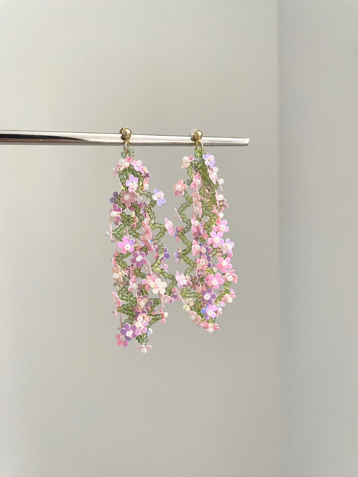 Summer crystal woven flowers earring