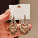 Vintage Palace Ethnic Crystal Tassel Earrings