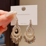 Vintage Palace Ethnic Crystal Tassel Earrings