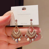 Vintage Royal Crystal Tassel Earrings