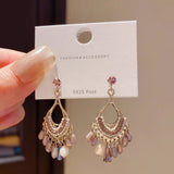 Vintage Royal Crystal Tassel Earrings