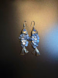 Wave Whispers Blue Fish Earring