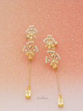 Golden Bloom Tassel Earrings