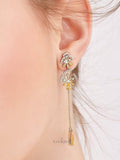 Golden Bloom Tassel Earrings