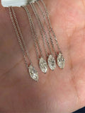 S925 Sterling Silver Mini Marquise Stone Necklace