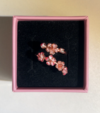 Pink Peach Blossom Open Ring,ring for Women,fashion Jewelry,gift for Her Rose Gold Plating