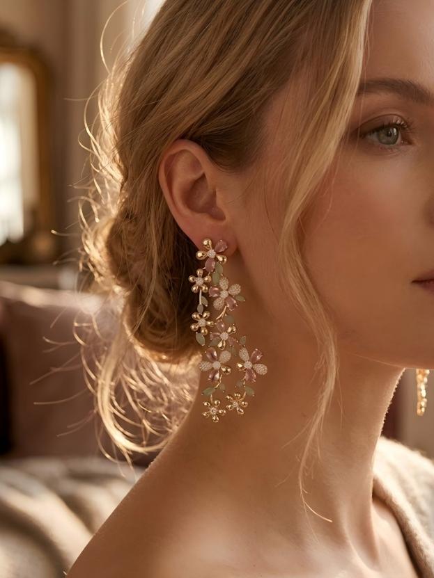 Vine & Bloom Drop Earrings